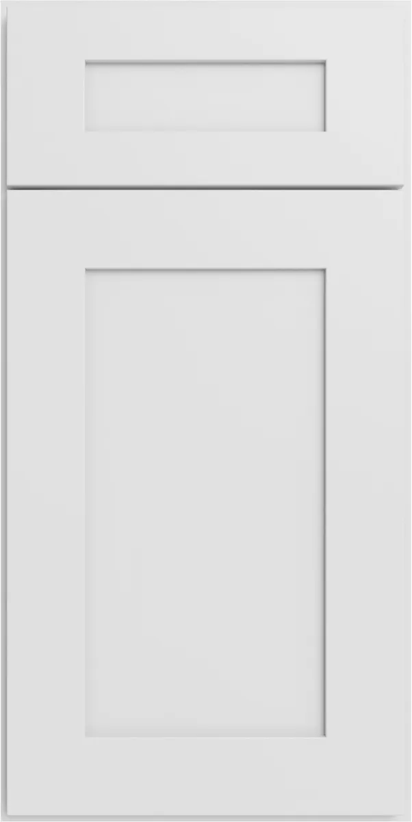 Forevermark Ice White cabinet door, photographed straight on