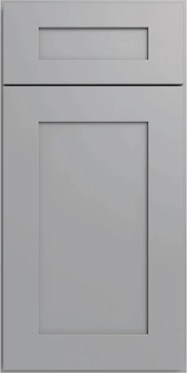 Forevermark Lait Grey cabinet door, photographed straight on