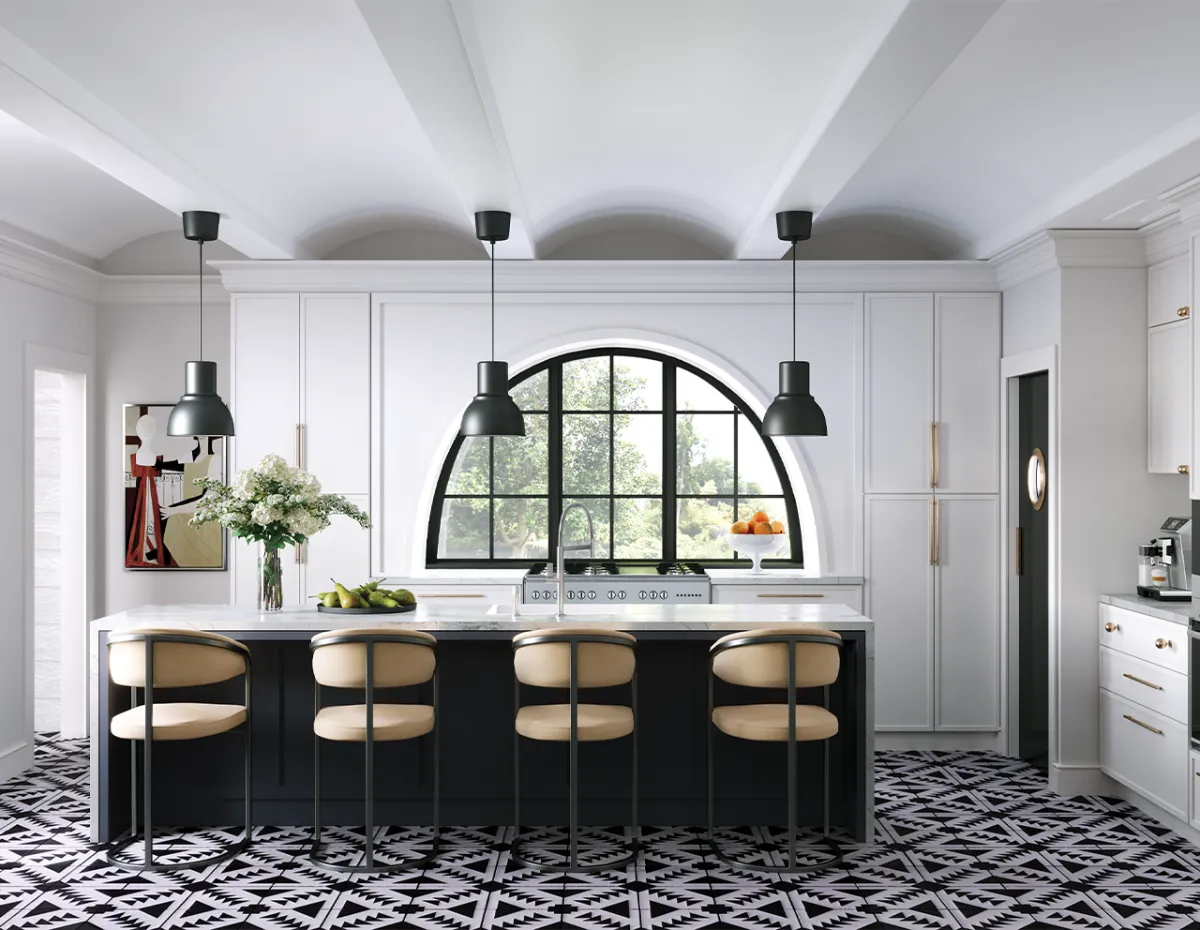 A kitchen in Forevermark Petit White cabinets