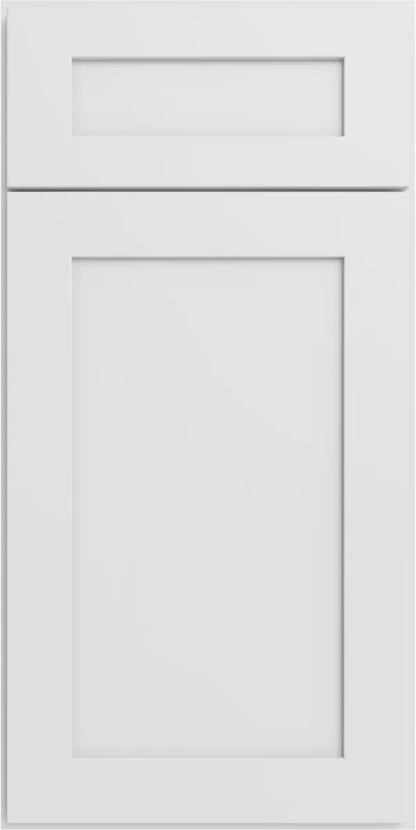 Forevermark Vista White cabinet door, photographed straight on