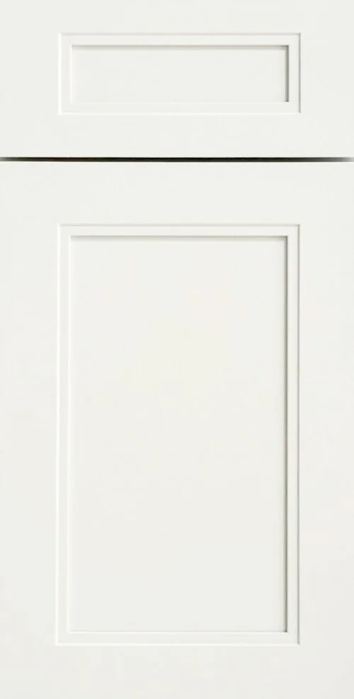 Athens White cabinet door, photographed straight on