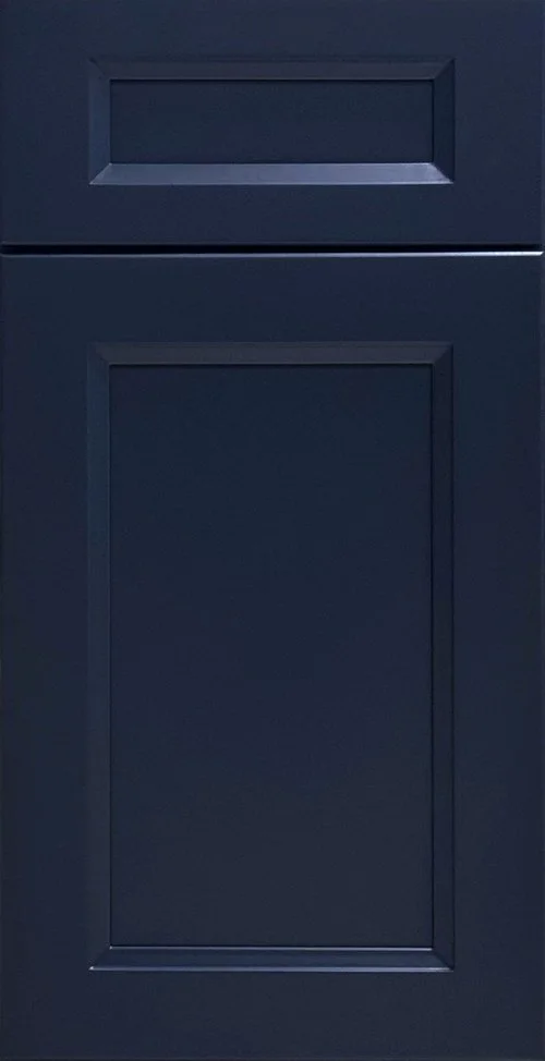 Concorde Blue cabinet door, photographed straight on