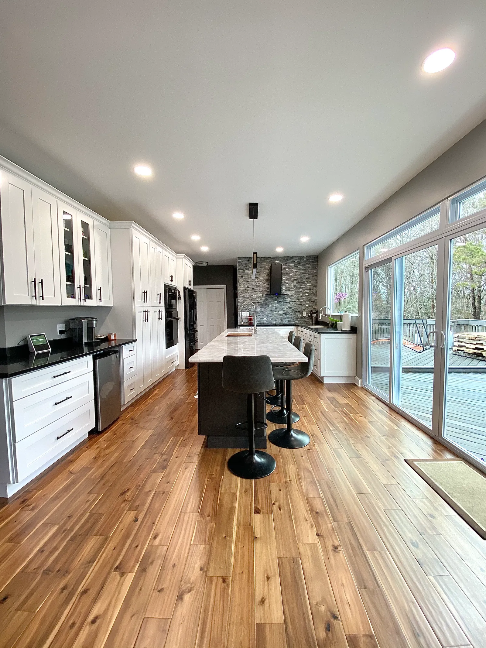 Ice White with Grey Stone Shaker kitchen cabinets — a kitchen supplied by Wow Cabinets