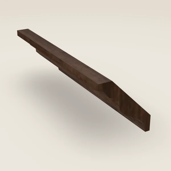 Moldura corona — 2½" x 8' — Espresso Shaker, imagen en 3D